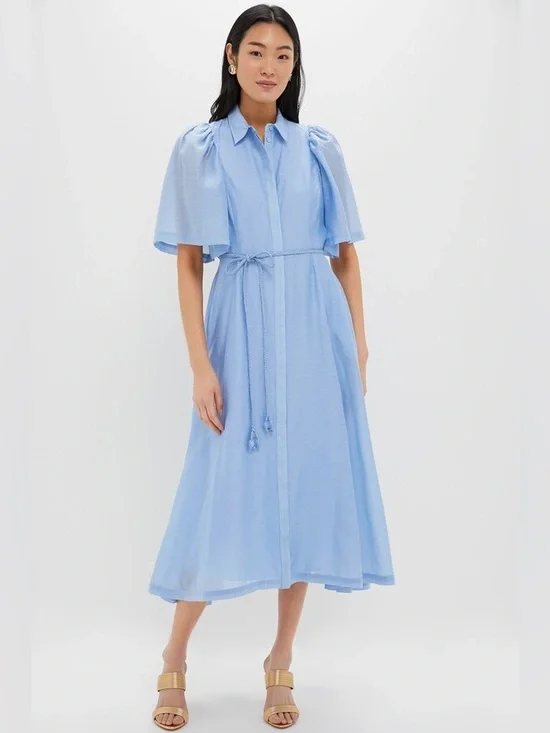 Hyacinth House Powder Blue Cindy Midi Dress Size XL - Picture 1 of 7